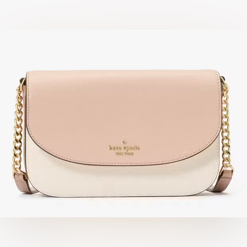 Kate Spade NWT Kristi Leather with Chain Crossbody - Toasted Hazelnut Multi